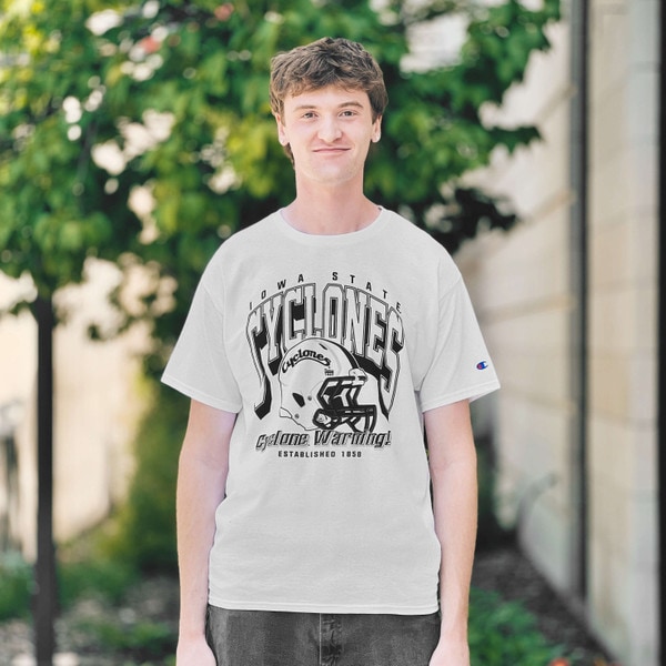 Champion Cyclones Helmet White Short Sleeve T-Shirt